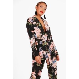 SOLD - Floral Print Wide Leg Trouser & Kimono Set